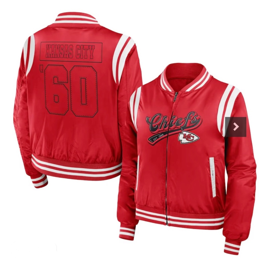 Women's Kansas City Chiefs WEAR by Erin Andrews Red Bomber Jacket Taylor Swift